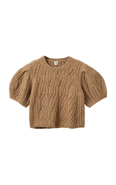 The Garment Valentina Cable-knit Top In Khaki