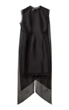 The Garment Vivaldi Draped Silk Dress In Black