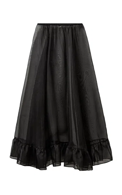 The Garment Vivaldi Sheer Silk Maxi Skirt In Black