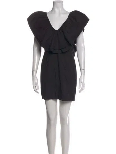 Pre-owned The Garment V-neck Mini Dress In Black