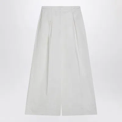 The Garment White Cotton Palazzo Trousers In Multi