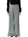 Shop The Garment Wide-leg Mille Trousers With Pleated Front In Grey