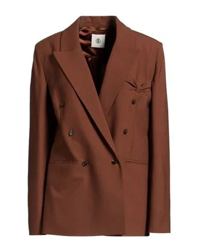 The Garment Woman Blazer Brown Size 6 Polyester, Wool, Elastane