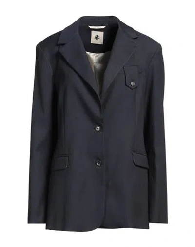 The Garment Woman Blazer Navy Size 6 Recycled Polyester, Viscose, Elastane In Navy Blue