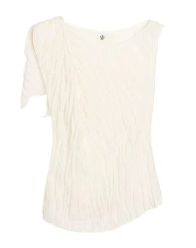 The Garment Woman Top Ivory Size 2 Linen, Cotton, Polyamide In White