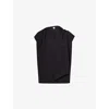 The Garment Womens Black Scarf Tee Draped Jersey T-shirt In Black