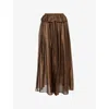 The Garment Womens Espresso Gilian Sheer Woven Maxi Skirt In Brown