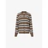 The Garment Womens Print Madison Striped Knitted Polo Shirt In Print