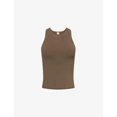 The Garment Womens Brown Madison Ribbed Stretch-knit Top