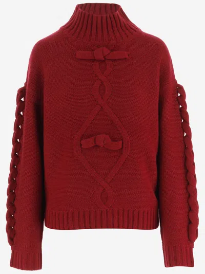 The Garment Wool And Cashmere Sweater With Three-dimensional Embellishments In Red
