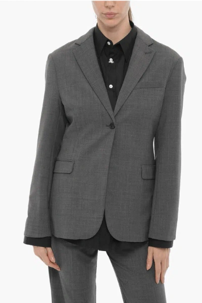 The Garment Wool Blend Pisa Blazer With Flap Pockets In Gray