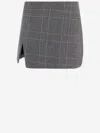 The Garment Wool Blend Skirt With Check Pattern In Gray