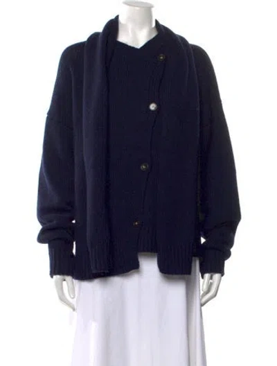 Pre-owned The Garment Wool Open Front Sweater In Blue