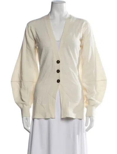 Pre-owned The Garment Wool V-neck Sweater In Neutrals