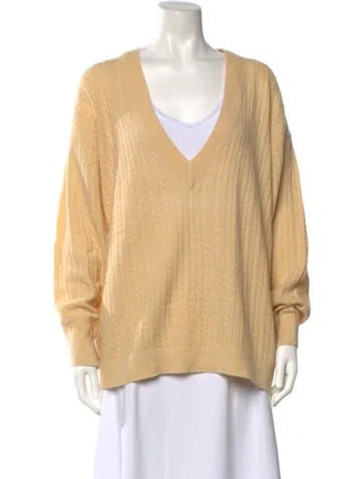 Pre-owned The Garment Wool V-neck Sweater In Yellow