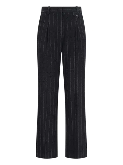 The Garment Wool-blend Tailored Trousers With Viscose Lining In Black