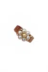 The General Collective Blossom Pearl Ring In White In White
