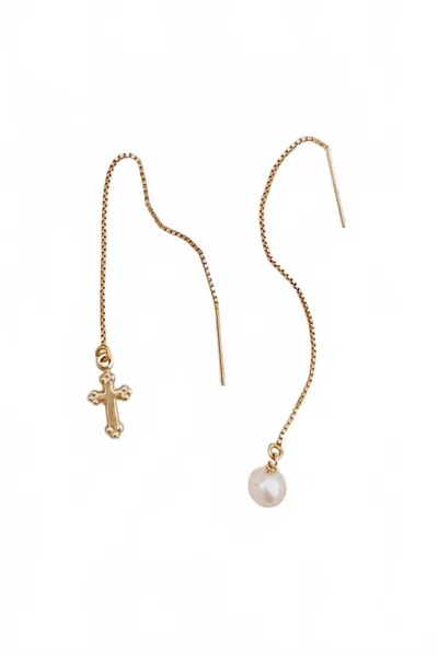 The General Collective Olive Threader Earrings In Gold