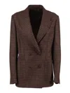 The Gigi Double-breasted Jacket In Brown
