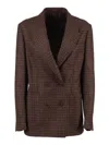 The Gigi Double-breasted Tailored Jacket In Brown