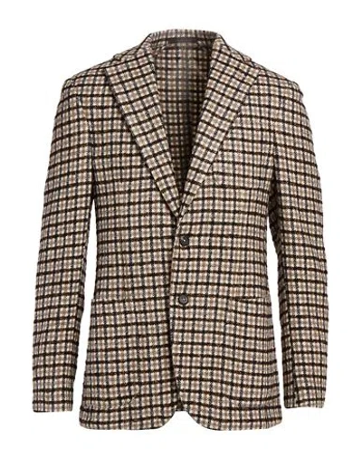 The Gigi Man Blazer Beige Size 42 Virgin Wool, Polyamide In Black