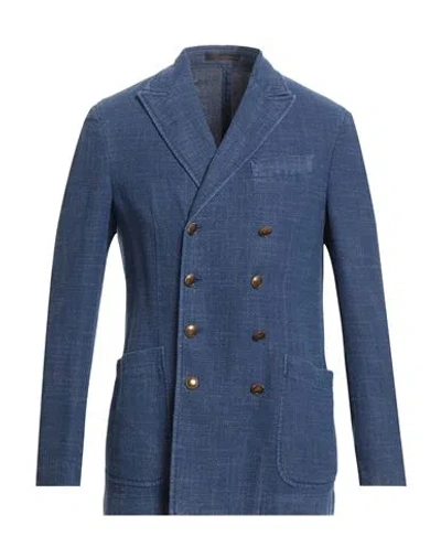 The Gigi Man Blazer Blue Size 36 Cotton, Linen, Polyester In Blue