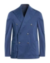 The Gigi Man Blazer Blue Size 38 Cotton, Silk, Elastane In Blue