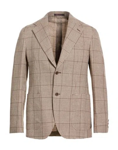 The Gigi Man Blazer Brown Size 42 Linen, Virgin Wool