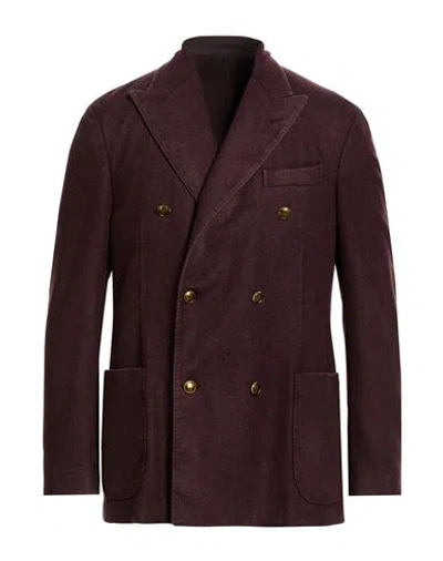 The Gigi Man Blazer Burgundy Size 44 Virgin Wool, Polyester In Brown