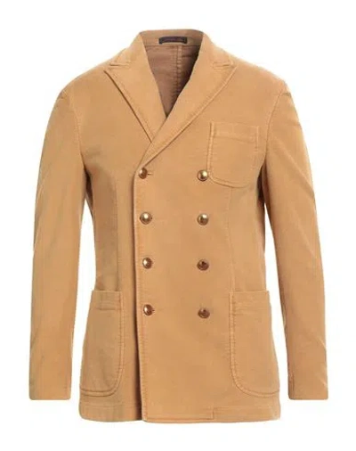 The Gigi Man Blazer Camel Size 40 Cotton, Elastane In Multi