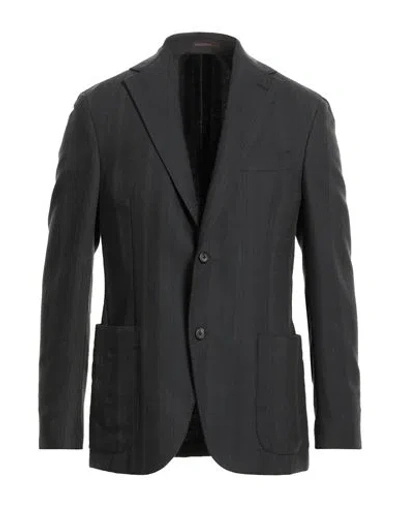 The Gigi Man Blazer Charcoal Size 42 Wool, Cotton In Black