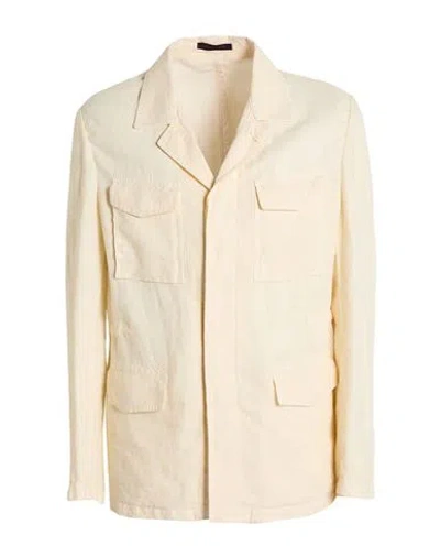 The Gigi Man Blazer Cream Size 38 Linen In White