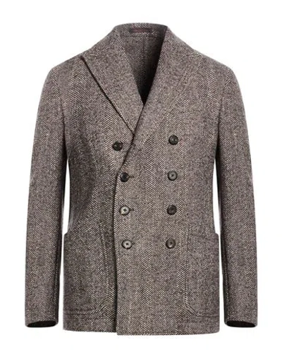 The Gigi Man Blazer Dark Brown Size 42 Virgin Wool, Polyamide, Silk