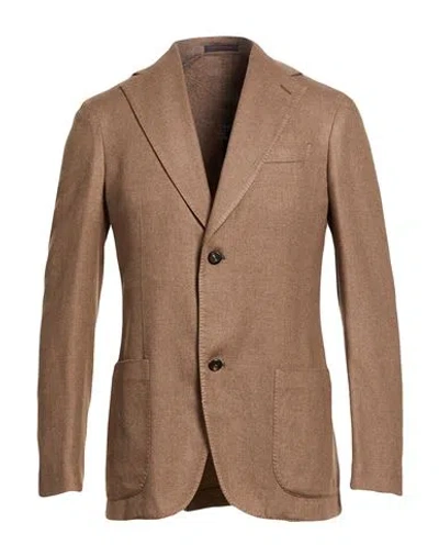 The Gigi Man Blazer Khaki Size 38 Silk, Virgin Wool In Brown