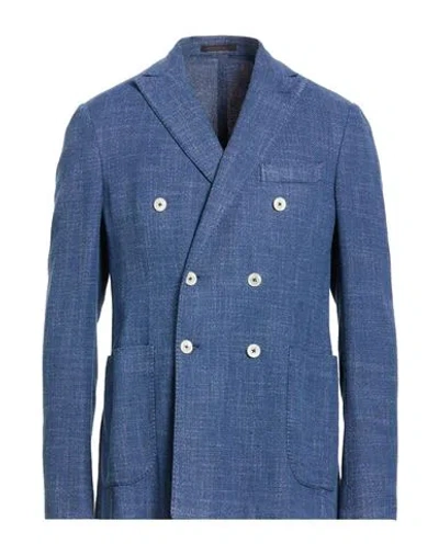 The Gigi Man Blazer Navy Size 40 Cotton, Linen, Polyester In Blue