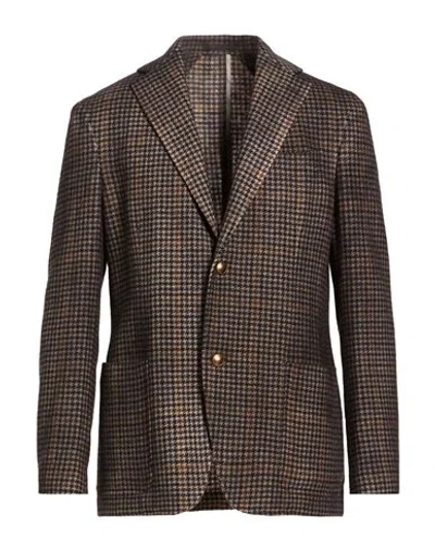 The Gigi Man Blazer Navy Size 42 Virgin Wool In Brown