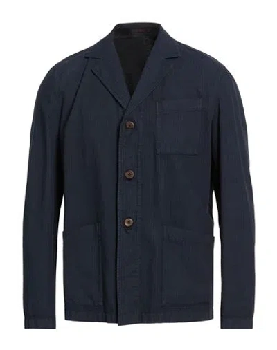 The Gigi Man Blazer Navy Size 46 Cotton, Linen In Blue