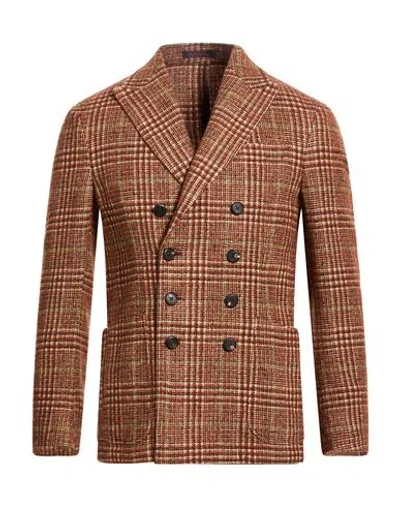 The Gigi Man Blazer Rust Size 42 Virgin Wool, Polyester In Brown
