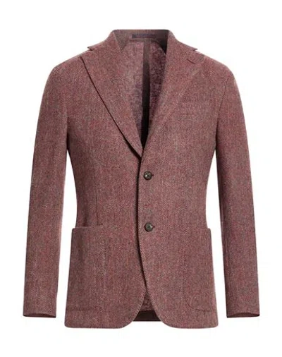 The Gigi Man Blazer Rust Size 44 Virgin Wool In Red