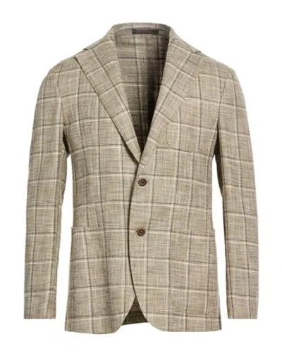 The Gigi Man Blazer Sage Green Size 40 Cotton, Linen, Virgin Wool In Brown