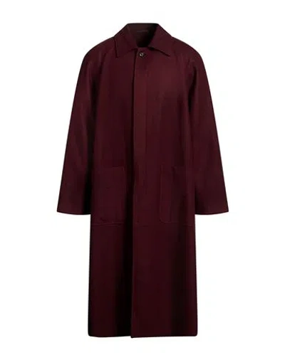 The Gigi Man Coat Burgundy Size 42 Virgin Wool, Polyamide In Red