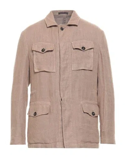 The Gigi Man Jacket Camel Size 38 Linen, Cotton In Pink