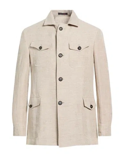 The Gigi Man Jacket Light Grey Size 40 Linen In Gray