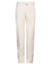 The Gigi Man Pants Cream Size 28 Cotton In Beige