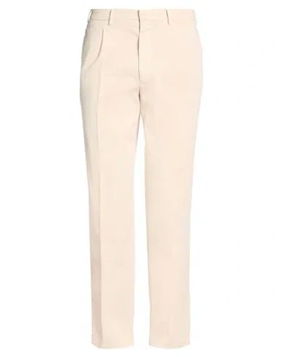 The Gigi Man Pants Ivory Size 36 Cotton, Elastane In Neutral