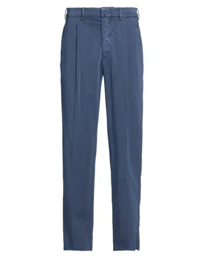 The Gigi Man Pants Navy Size 36 Cotton, Silk, Elastane In Blue