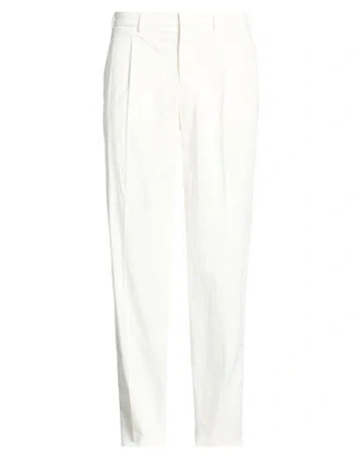 The Gigi Man Pants White Size 36 Cotton, Silk, Elastane In Red