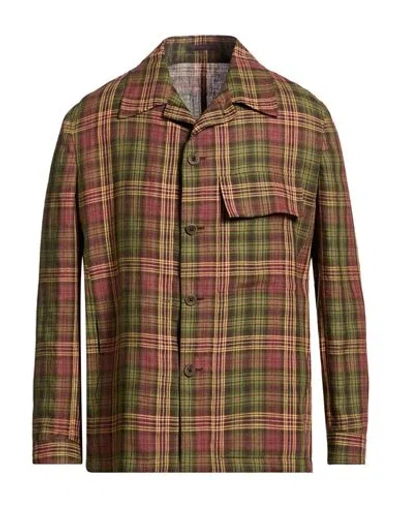 The Gigi Man Shirt Military Green Size 44 Linen