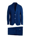 The Gigi Man Suit Blue Size 44 Linen, Cotton In Blue