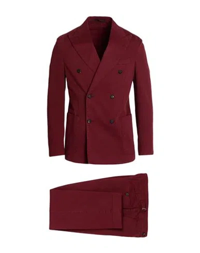 The Gigi Man Suit Brick Size 40 Cotton, Elastane In Red